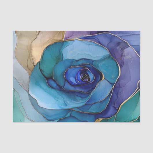 Blauwe inkt Tissue Paper II Tissuepapier (Voorkant)