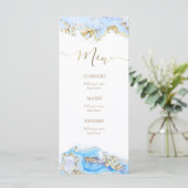 blauwe inkt vloeibaar marmer Menu (Staand voorkant)