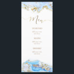 blauwe inkt vloeibaar marmer Menu<br><div class="desc">aangepast menu</div>