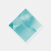 Blauwe inkt Waterverf Happy Birthday Servet (Hoek)