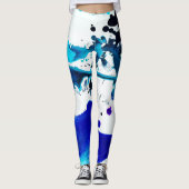 Blauwe inktplaat op Leggings (Voorkant)