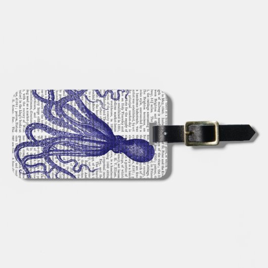 Blauwe inktvis 5 bagagelabel (Voorkant horizontaal)