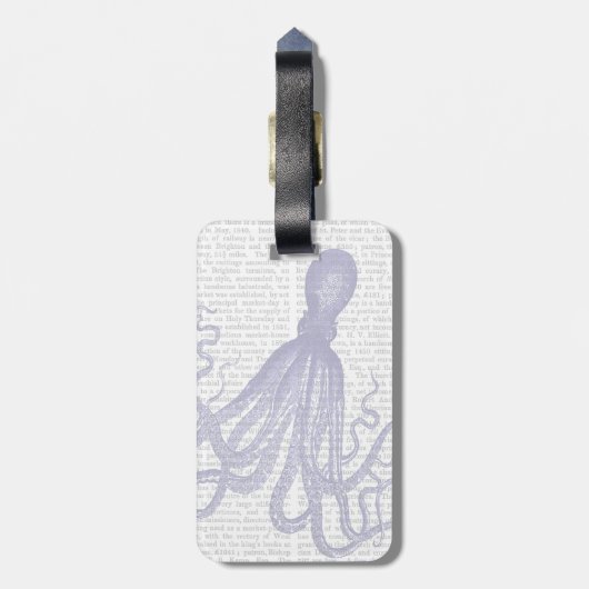 Blauwe inktvis 5 bagagelabel (Achterkant verticaal)