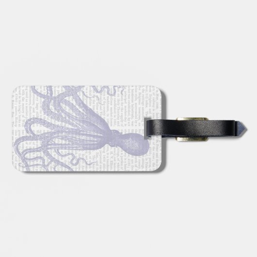 Blauwe inktvis 5 bagagelabel (Achterkant horizontaal)