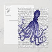 Blauwe inktvis 5 briefkaart (Voorkant / Achterkant)