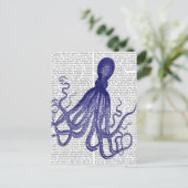 Blauwe inktvis 5 briefkaart (Staand voorkant)