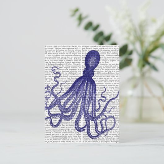 Blauwe inktvis 5 briefkaart (Staand voorkant)