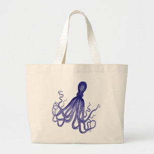 Blauwe inktvis 5 grote tote bag