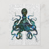 Blauwe inktvis briefkaart (Voorkant)