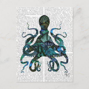 Blauwe inktvis briefkaart