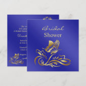 Blauwe inktvis en goudzeugen, vlindervliegend Vrij Kaart (Voorkant / Achterkant)