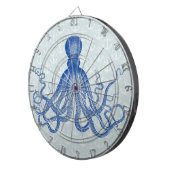 blauwe inktvis met ankers dartbord (Voorkant Rechts)