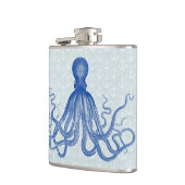  blauwe inktvis met ankers heupfles (Links)