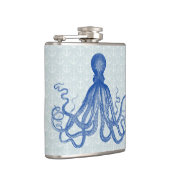  blauwe inktvis met ankers heupfles (Rechts)