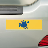 Blauwe inktvlek bumpersticker (Op auto)