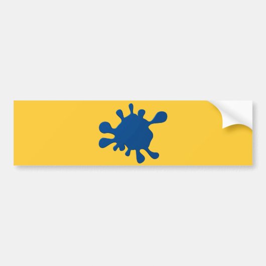Blauwe inktvlek bumpersticker (Voorkant)