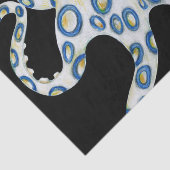 Blauwe inktvlekken tissuepapier (Detail)