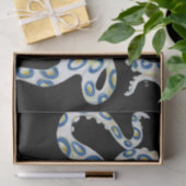 Blauwe inktvlekken tissuepapier (Geschenk)