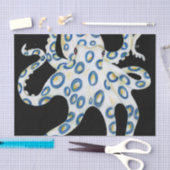 Blauwe inktvlekken tissuepapier (Craft)