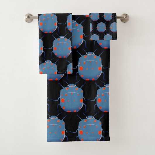 Blauwe insecten, kevers bad handdoek (Insitu)