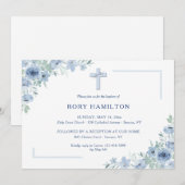 Blauwe inspiratie religieuze uitnodiging (Voorkant / Achterkant)