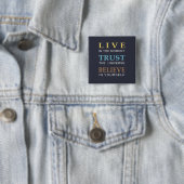 Blauwe Inspirerend moderne typografie Vierkante Button 5,1 Cm (In situ)