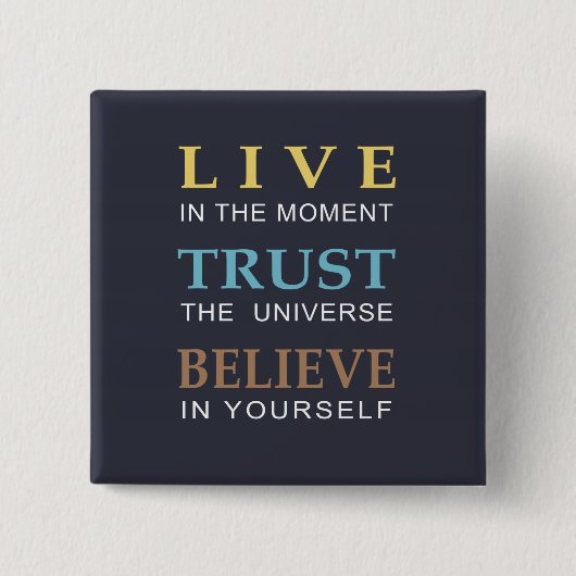 Blauwe Inspirerend moderne typografie Vierkante Button 5,1 Cm (Voorkant)