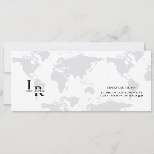 Blauwe instapkaart bruiloft RSVP-insluitingskaart Kaart (Achterkant)