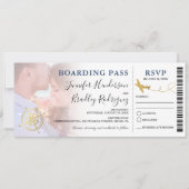 Blauwe instapkaart | Doelbruiloft foto Kaart (Voorkant)