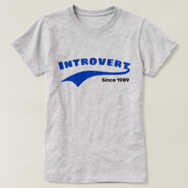 Blauwe Introvert Typografie Swoosh Aangepaste Datu T-shirt