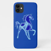 Blauwe iPhone Case met Paard (Achterkant)