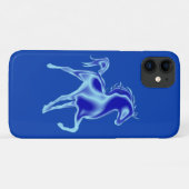Blauwe iPhone Case met Paard (Achterkant (horizontaal))