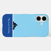 Blauwe iPhone Hoes met Mopige Kittens Ontwerp (Achterkant (horizontaal))