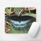 Blauwe Iridescent Mormon Butterfly Muismat (Met muis)