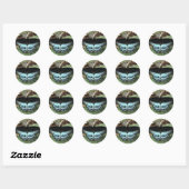 Blauwe Iridescent Mormon Butterfly Ronde Sticker (Vel)