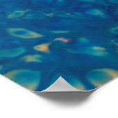 Blauwe Iridiserende Moderne Abstracte Vloeibare Ku Poster (Hoek)