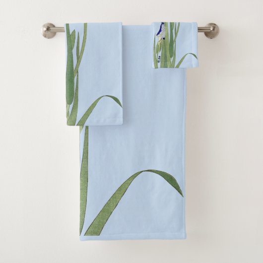 Blauwe IRIES van Ohara Koson Bad Handdoek (Insitu)