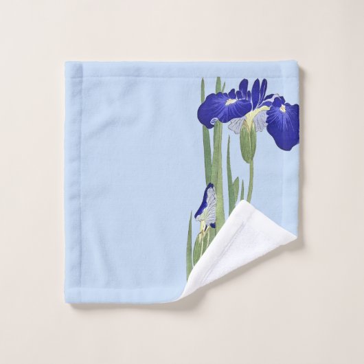 Blauwe IRIES van Ohara Koson Bad Handdoek (Wasdoekje)