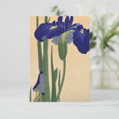 Blauwe IRIES van Ohara Koson Bedankkaart (Staand voorkant)