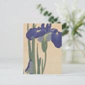 Blauwe IRIES van Ohara Koson Briefkaart (Staand voorkant)