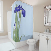 Blauwe IRIES van Ohara Koson Douchegordijn (In situ)