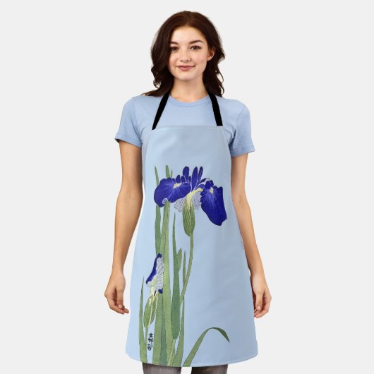 Blauwe IRIES van Ohara Koson Schort (Gedragen)