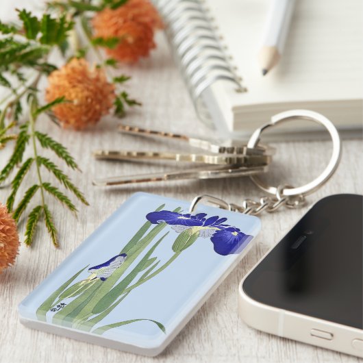 Blauwe IRIES van Ohara Koson Sleutelhanger (Voorkant Rechts)