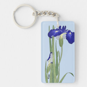 Blauwe IRIES van Ohara Koson Sleutelhanger