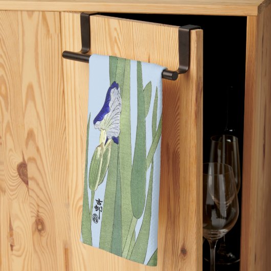 Blauwe IRIES van Ohara Koson Theedoek (Derde Gevouwen)