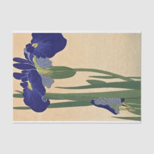 Blauwe IRIES van Ohara Koson Tissuepapier
