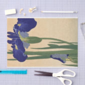 Blauwe IRIES van Ohara Koson Tissuepapier (Craft)