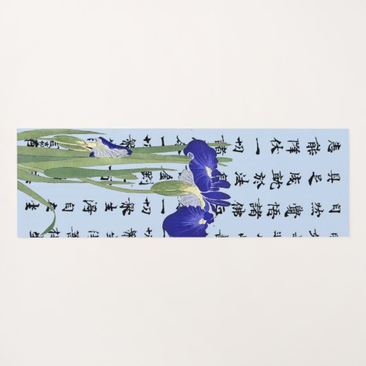 Blauwe IRIES van Ohara Koson Yogamat (Achterkant (horizontaal))