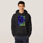 Blauwe Iris Abstract Hoodie (Voorkant volledig)