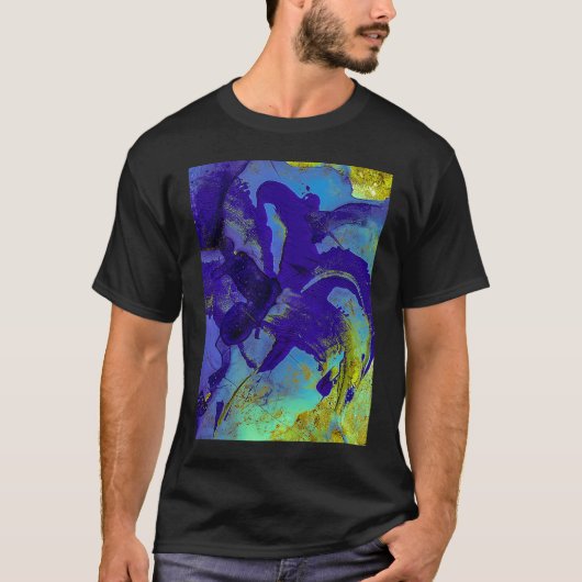 Blauwe Iris Abstract T-shirt (Voorkant)